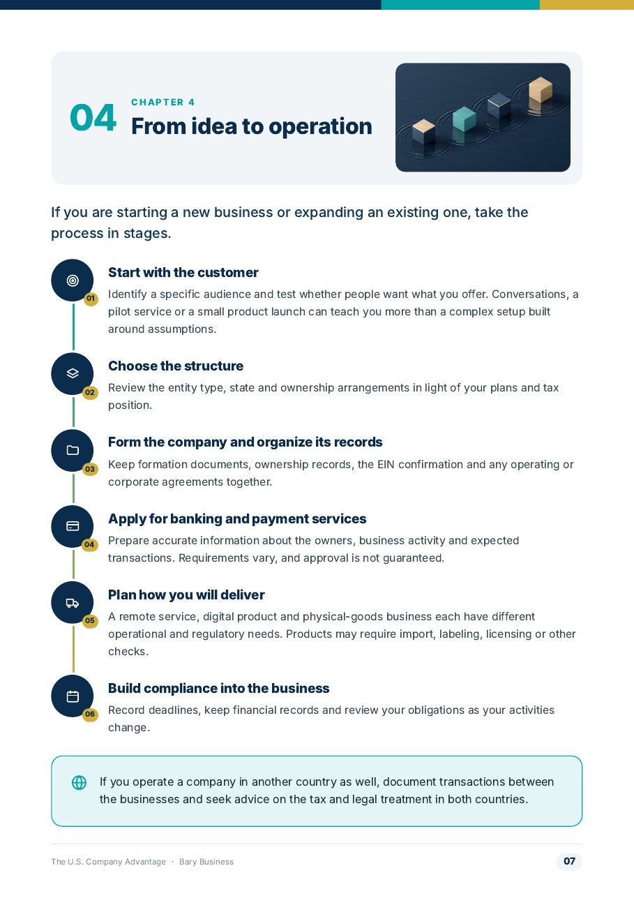 Page from The U.S. Company Advantage guide: business ideas